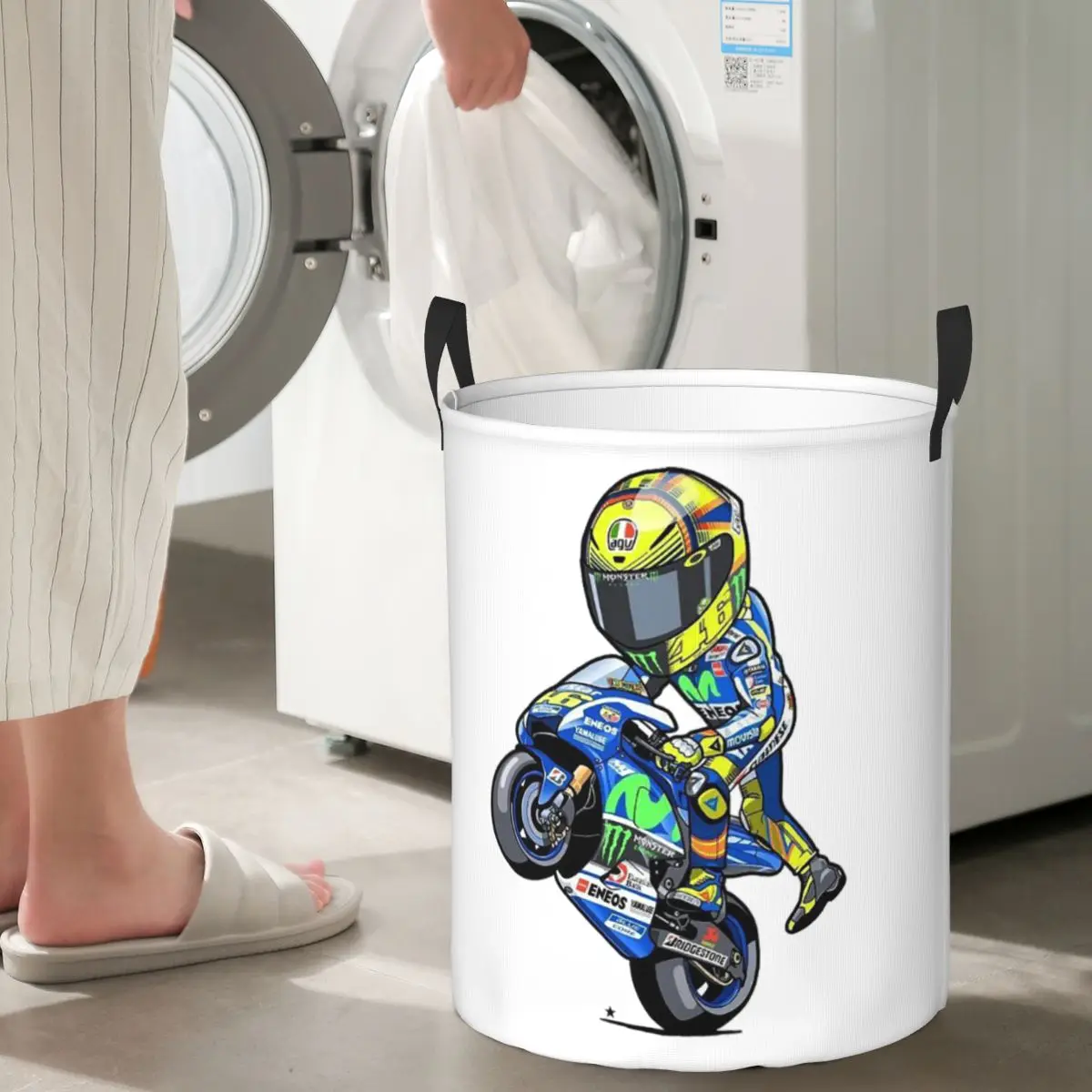 Motorcycle Racing Motor Rossi Foldable Laundry Baskets Dirty Clothes Toys Storage Basket Home Organizer Box