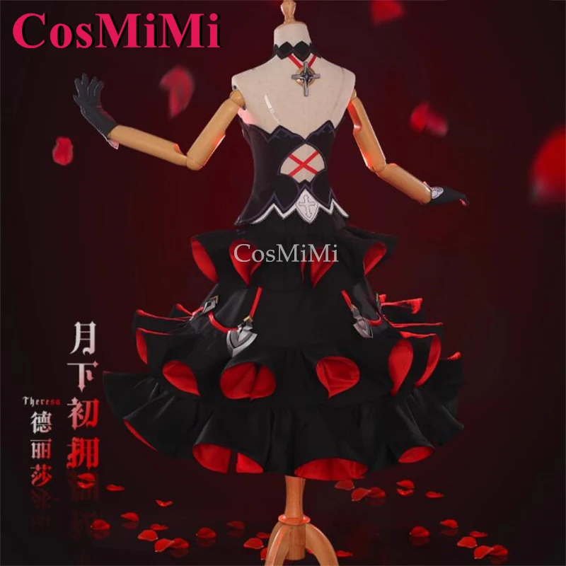 CosMiMi Theresa Apocalypse Cosplay Game Honkai Impact 3 Costume Embrace Under The Moon Elegant Dress Carnival Role Play Clothing