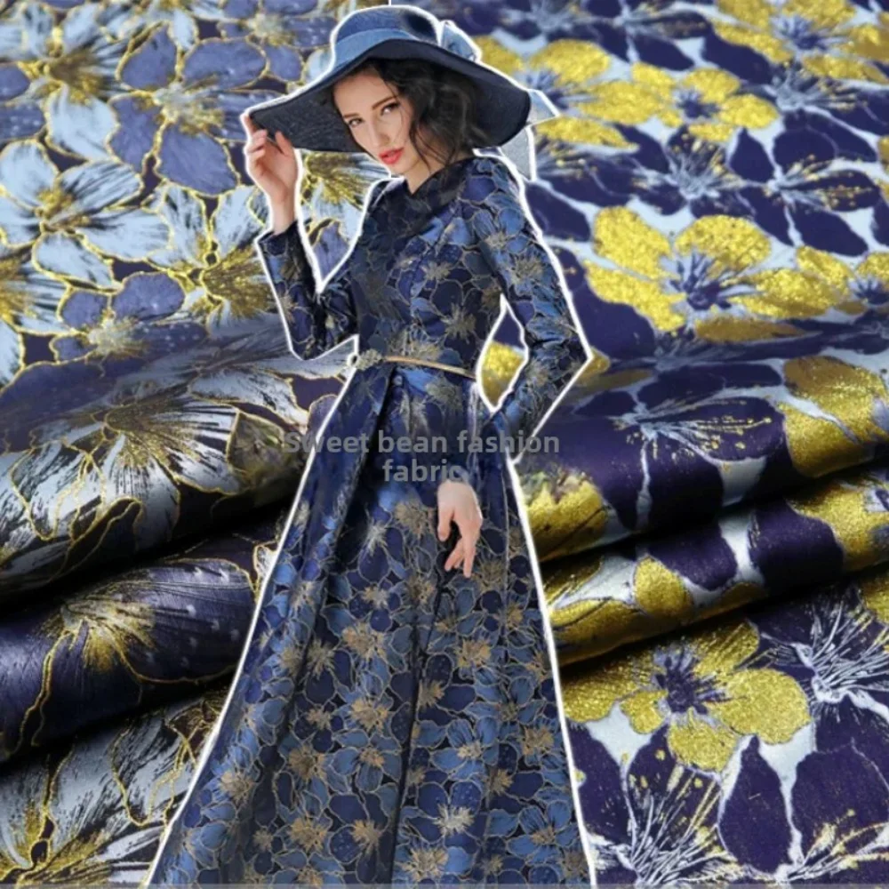 

Золотая линия, окрашенная пряжа, жаккардовая ткань, весна-осень-зима, платье, ветровка, пальто, брендовый модный дизайн, оптовая продажа, материал, ткань