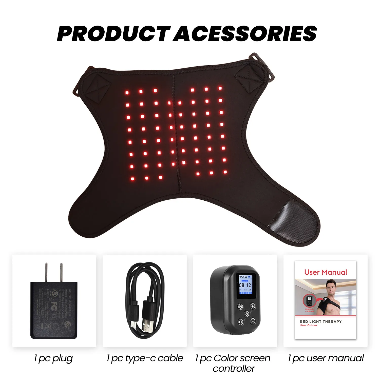 

Home Use 3 in 1 Chip Near Infrared Therapy Shoulder Wrap Belt with Heating Red Light Therapy Shoulder Red Light Belt
