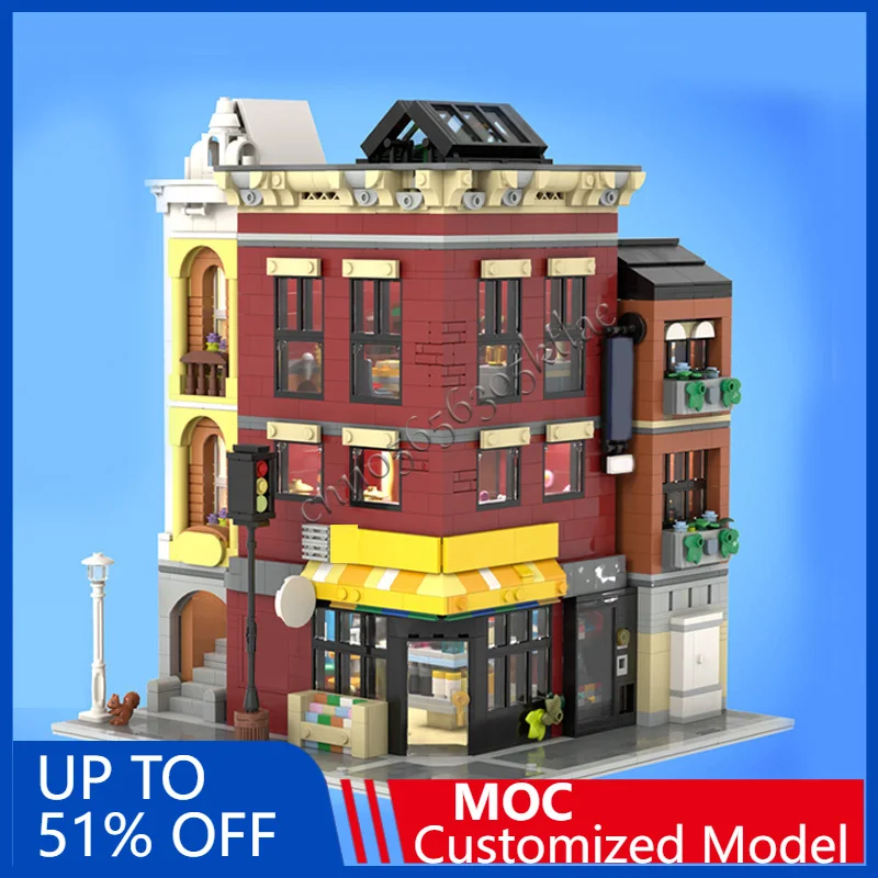 

3211 PCS Construction Deli Store and Restaurant MOC Customize Modular Building Block Popular Educational DIY Holiday Toy Gifts