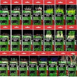 10Packs Sabiki Rigs, Saltwater Fishing Bait, Real Fish Skin Feathered Hooks For Freshwater, Flasher Sabiki Rig For Mackerel