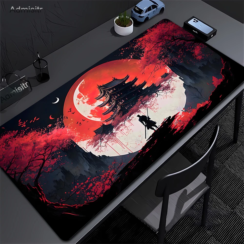 Mouse Pad Black Japanese Cherry Blossoms Gamer printon demand New Custom Mousepad XXL keyboard pad Carpet Non-slip Mouse Mats