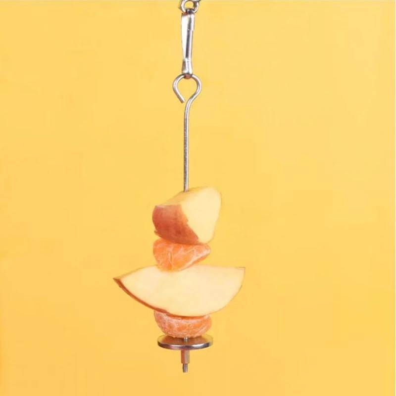 Picture 5: Parrot Stainless Steel Fruit Fork Toy Bird Cage Supplies Fruit Insert Bird Feeder Pet Parrot Accessories Pet Bird Supplies
