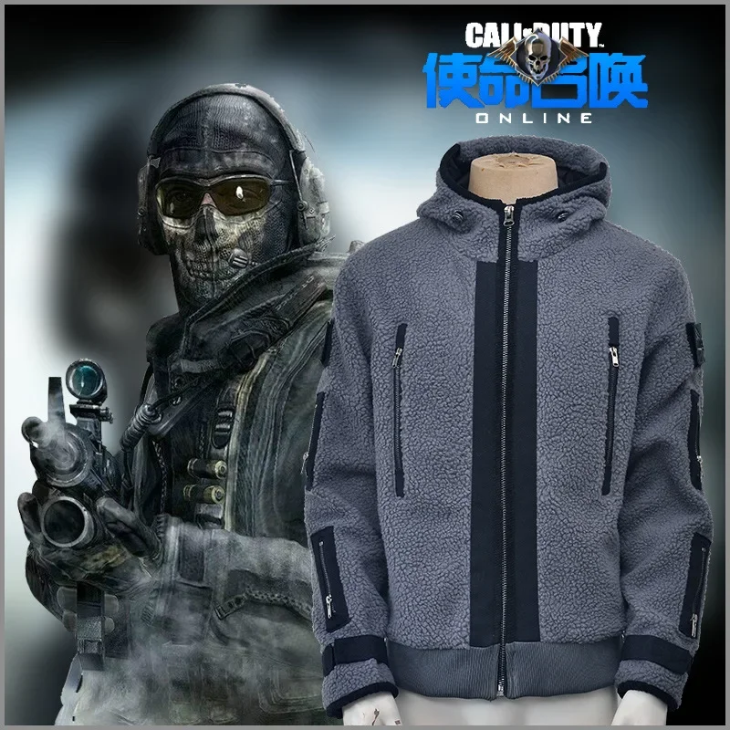 

Call of Duty Cosplay Jacket 141 Team Uniform Ghost Combat Suit Men WinterCoat Hoodies Halloween Costumes 2025