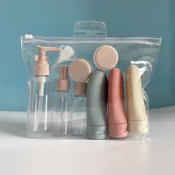 11pcs Travel Bottles Set With Storage Bag Travel Size Empty Liquid Cream Lotion Containers Fine Mist Spray Bottle Squeeze Tubes