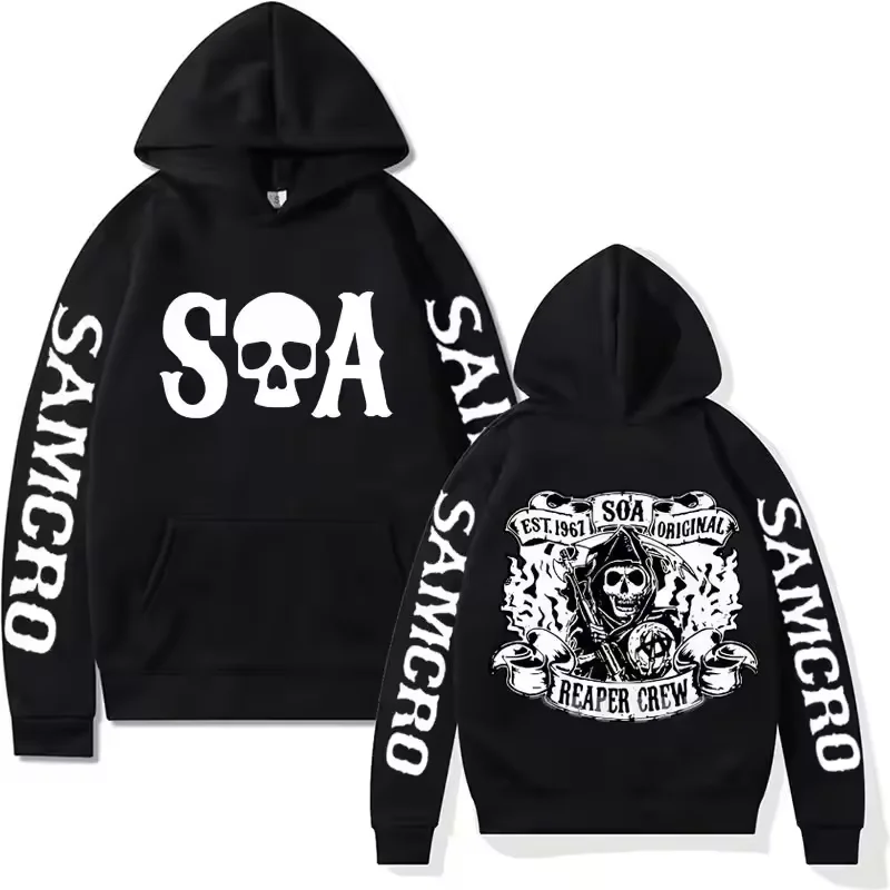 Vintage Sons of Anarchy Graphic Hoodie 3D Print Tracksuit Men Women Sweatshirts Autumn/Winter Loose Casual Street Style Pullover