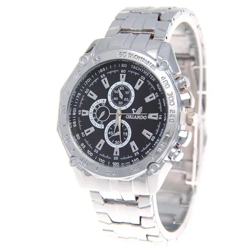 

Men Watches Quartz Silver-gold Stainless Steel Wristwatch Male Clock Classic Business Pilot Luxury Automatic Watch