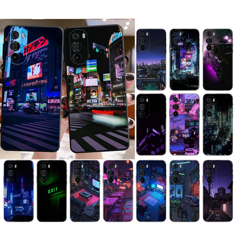 

Phone Case For Motorola Edge 60 50 40 Pro 60 50 40 30 Ultra Neo Fusion Moto G Stylus G Neon Night Vibes city street