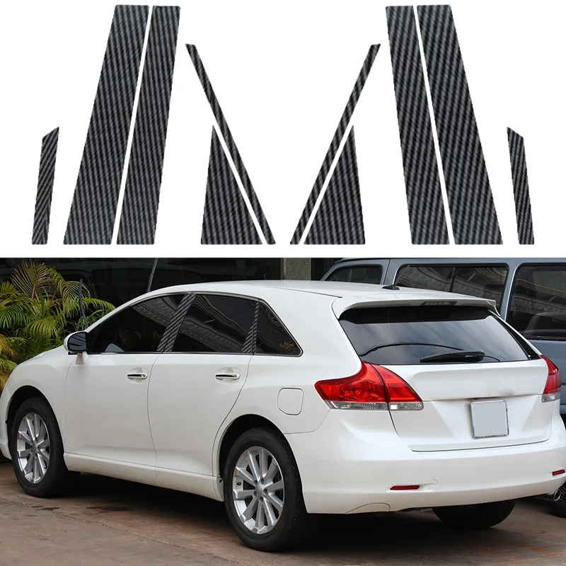 

10 шт., декоративные наклейки на стойки автомобильных дверей и окон, для Toyota Venza 2009, 2010, 2011, 2012, 2013-2015