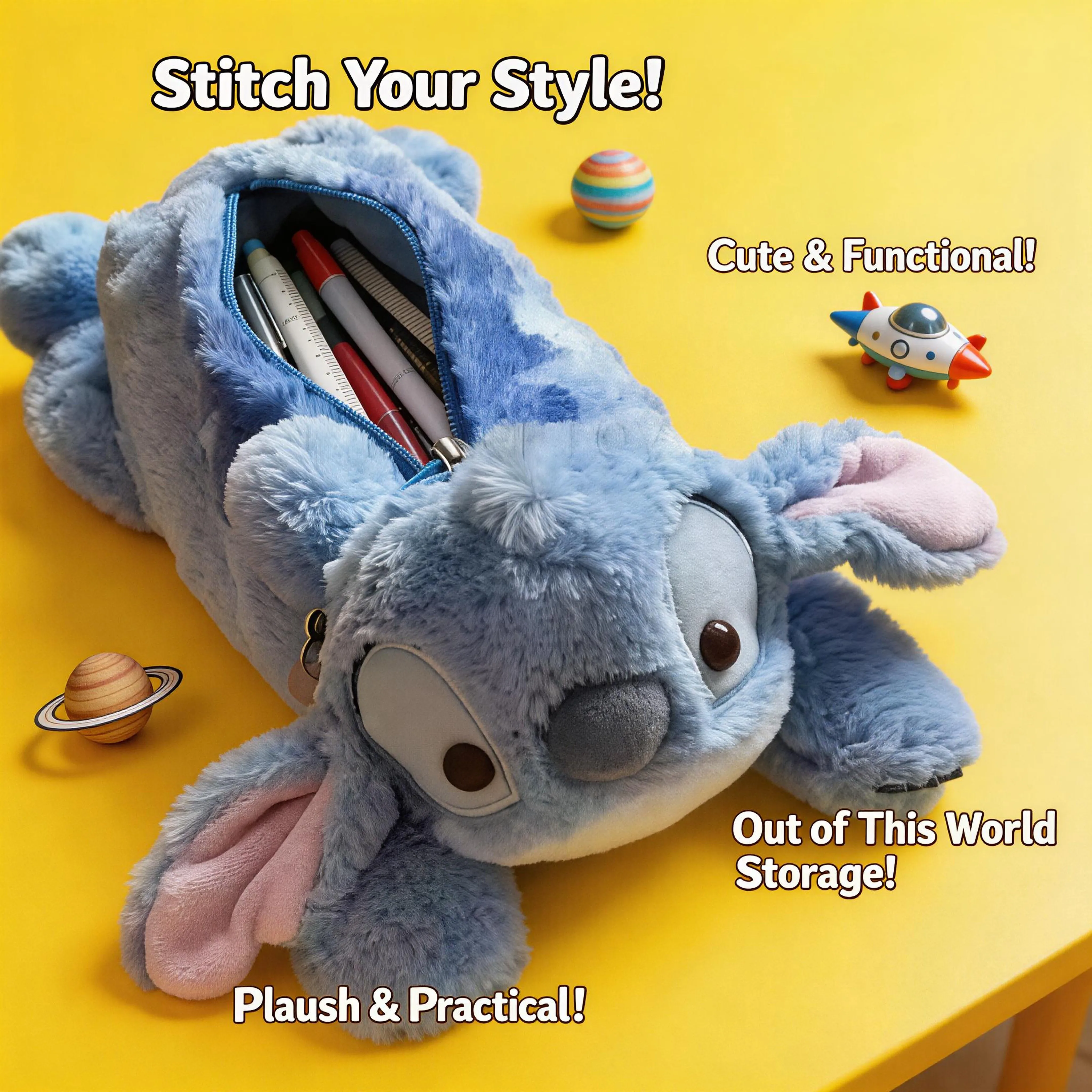 

Плюшевый пенал Disney Lilo & Stitch: милый аниме-кейс для ручек, школьный и домашний органайзер для канцелярии, подарок для детей