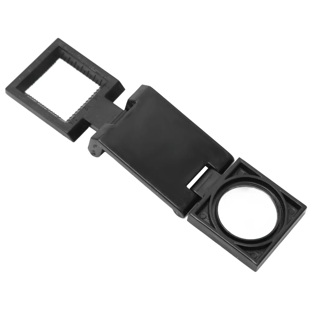 Three Fold Pocket Magnifier Mini Size 10X Magnification Optical Viewer Optical Lens Dual Scale Jewelry Magnifier