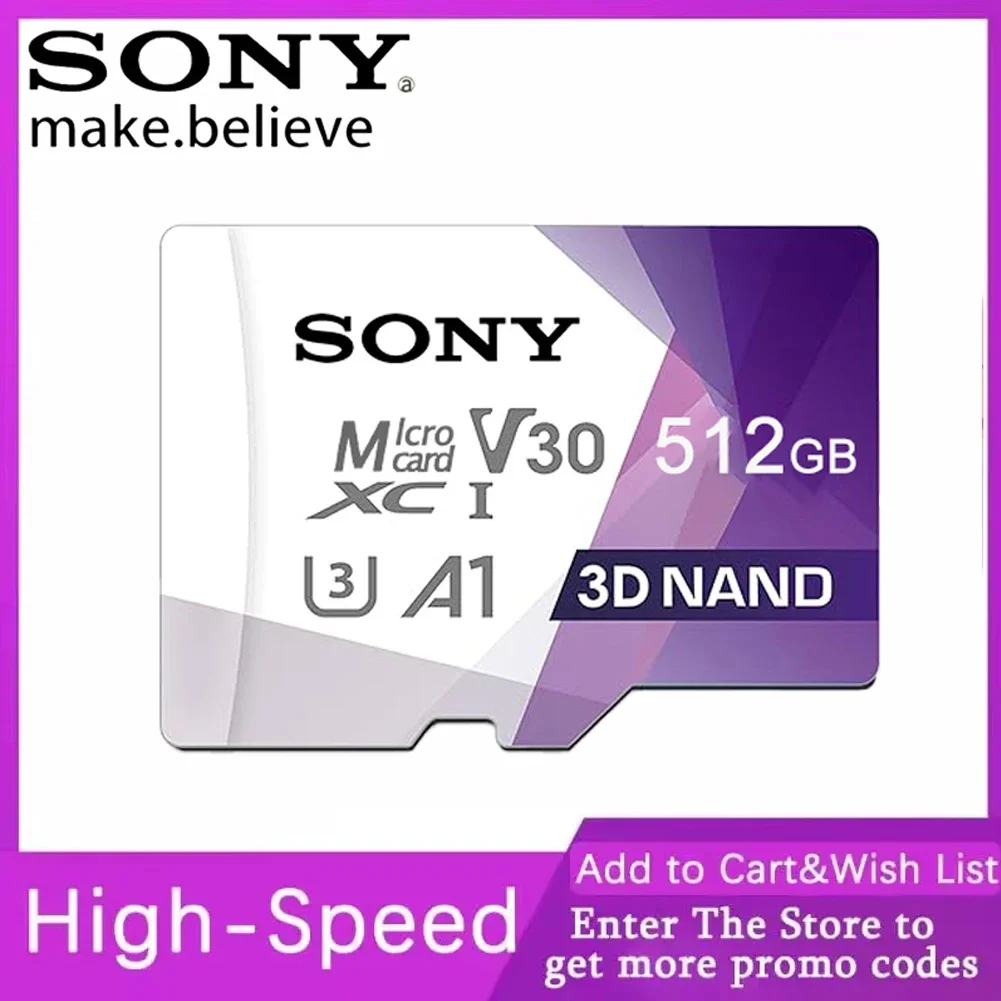 Sony NEW Micro TF SD Card 128GB Memory Card 2TB High Speed Mini SD Card for Phone Camera Car DV S LR Nintendo Switch