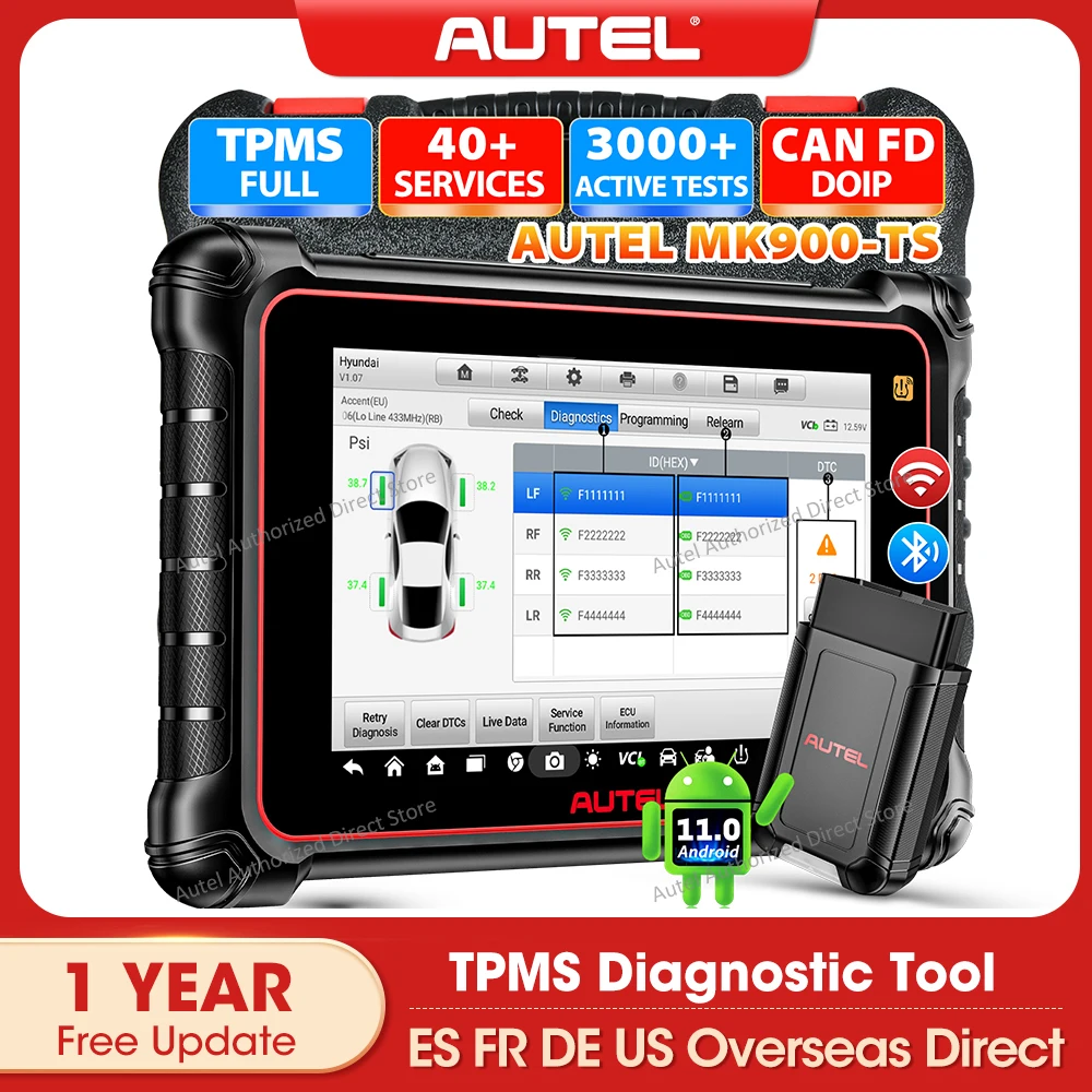 

Autel MaxiCOM MK900-TS TPMS Scanner Car Diagnostic Tool Bidirectional OBD2 Scanner, All System Diagnose, CANFD/DoIP pk MK808S TS