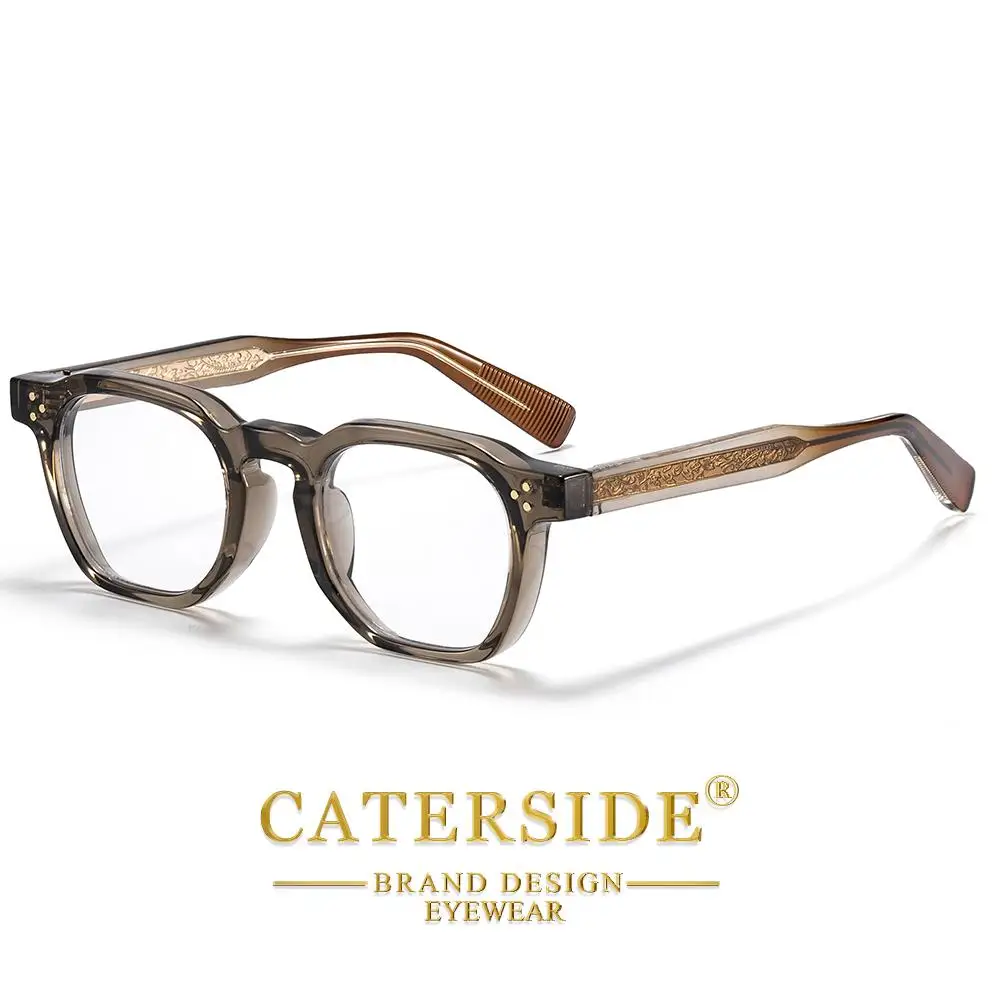 CATERSIDE Modische Herren-Quadratbrille mit Blaulichtfilter Federscharnier-Brillengestell Damen-Computer-Lesebrille Schutzbrille – Detail 8