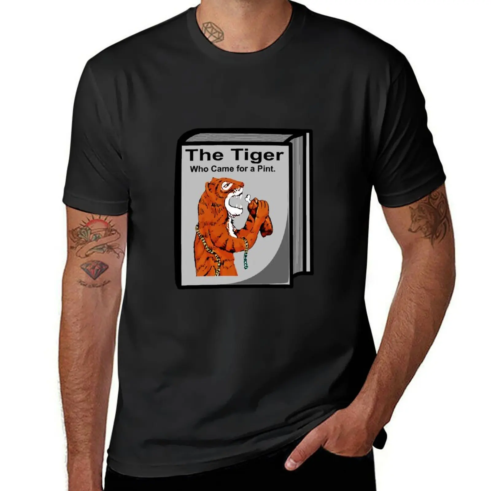 

The Tiger Who Came for a Pint, Book Version. T-Shirt vintage clothes plus size tops Blouse boys whites mens graphic t-shirts