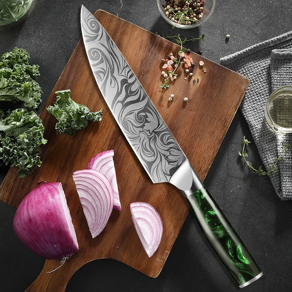 

Stainless Steel Kitchen Knife 8" Sharp Professional Chef Knife, with Ergonomic Handle, Chopping Knife for Meat, Vegetables