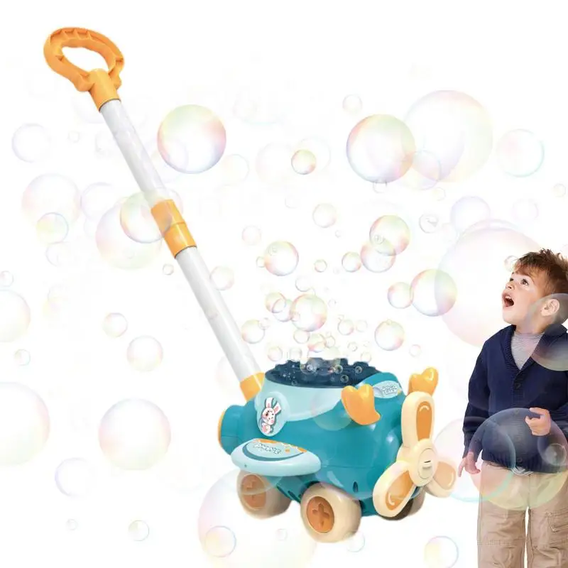 

Bubble Lawn Mower Automatic Bubble Blower Machine With Light Music Automatic Push Toys Summer Outdoor Backyard Gardening Beach