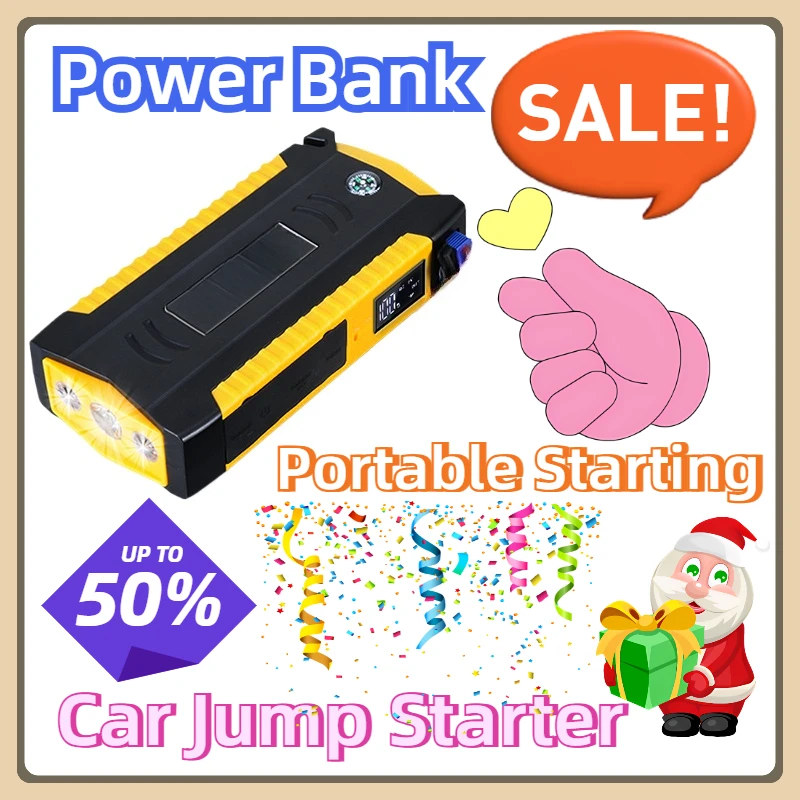 Portable Starting Device Petrol Diesel High Power Car Jump Starter Car Charger for Car Battery Booster Power Bank 12V