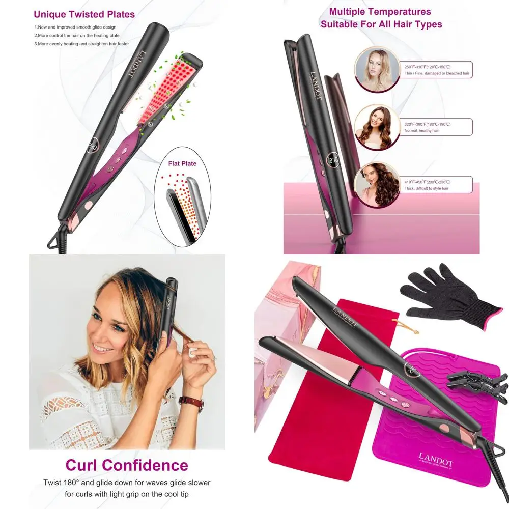 

Универсальный инструмент для укладки волос: выпрямление, завивка, создание волн - защита от пушистости, без спутывания, регулируемая температура 250-450°C ° Ф