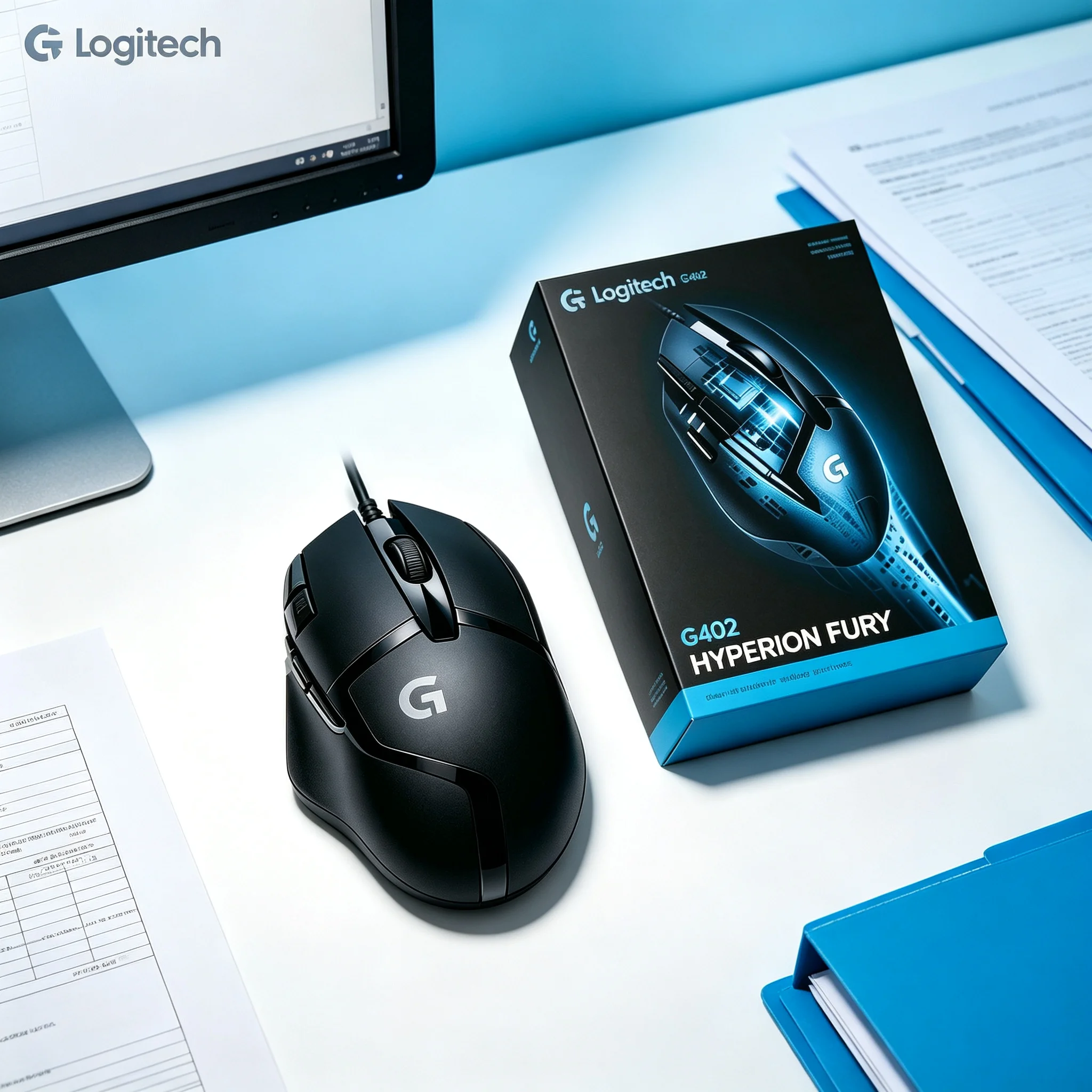 Boxed Logitech G402 USB Wired Gaming Mouse Ergonomic Right‑Hand Design Durable Buttons Optical Mice for E‑sports Competition & H