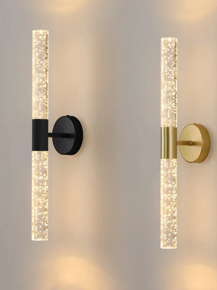 Lumière LED applique murale moderne chambre chevet salon applique tige en cristal nordique allée couloir intérieur luminaire