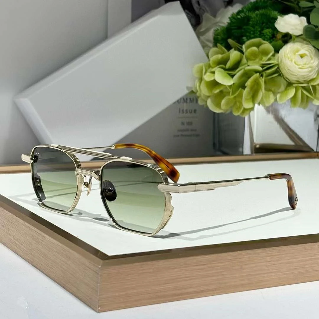 Luxury Vintage Fashion Trend Weightless Alloy Sunglasses Retro Square Academic Style Handcraft UV400 Women Man A+ Top Quality