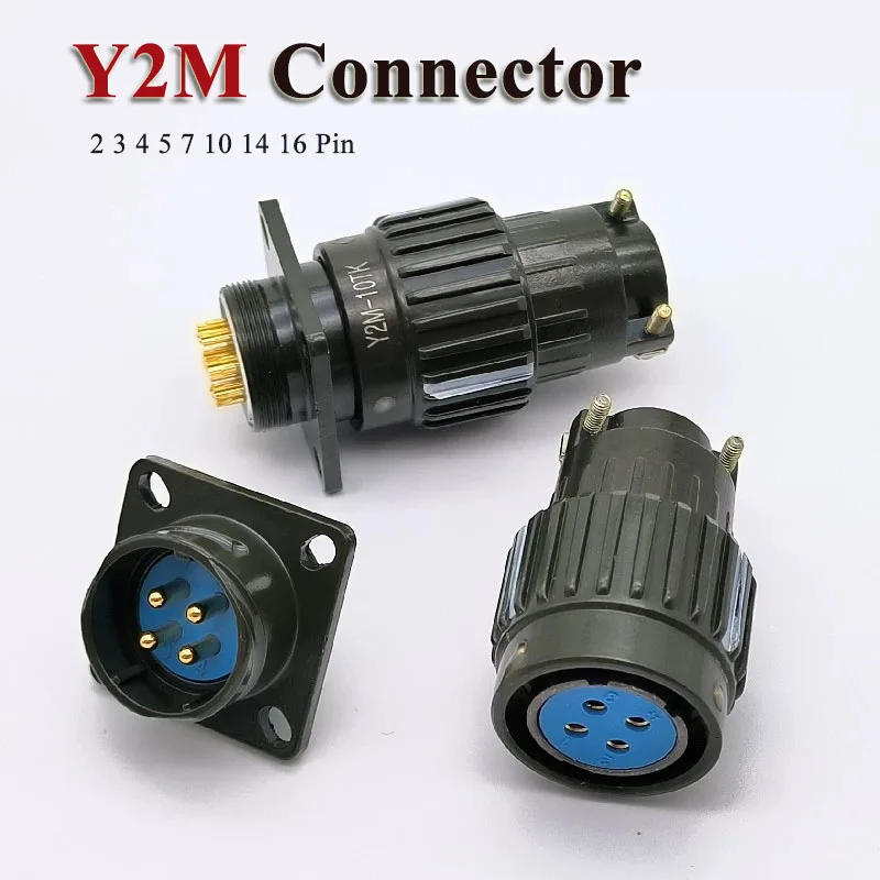 Y2M 2 3 4 5 7 10 14 16 Pin Connector Gold-plate Needle Y21 Male Female Aviation Plug Socket TK ZJ Formal/Reverse Connect Joint