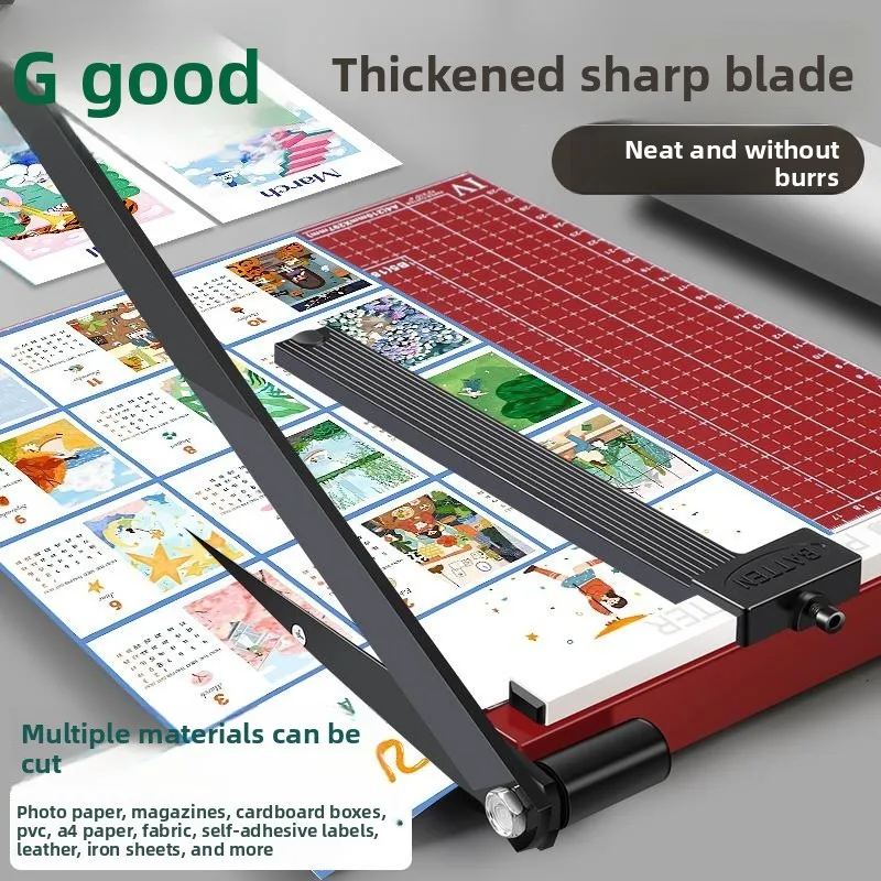 Heavy Duty Manual Paper Trimmer A4 A3 Steel Base Guillotine Cutter with Paper Press Plate for Photo Card Label Office School