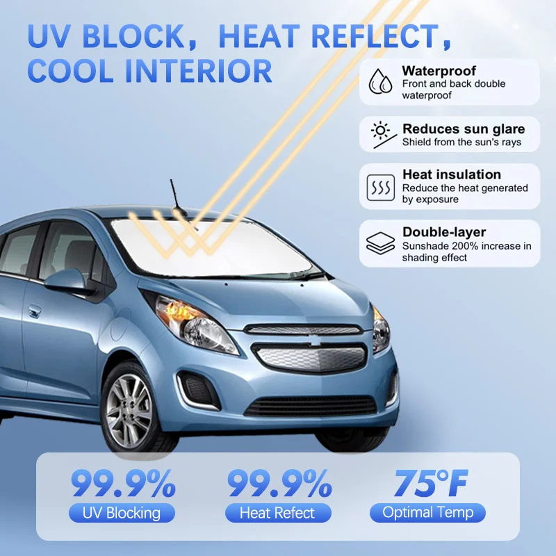 

Car Windshield Sun Shade For Chevrolet SPARK RS M200 M300 Sunshade Sun Visor Protector Blocks UV Rays Summer Car Accessories