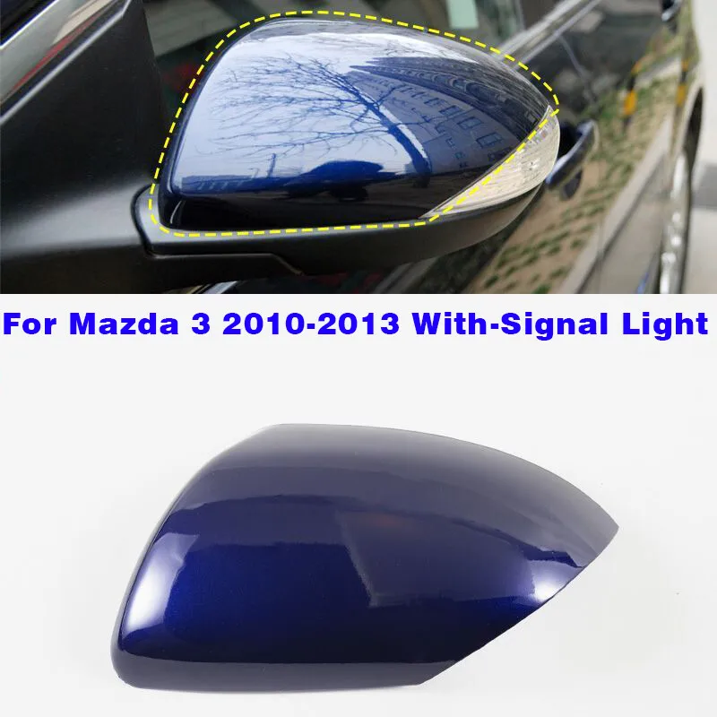 

Blue Left Driver Side Mirror Cover Cap For Mazda 3 2010-2013 With-Signal Light