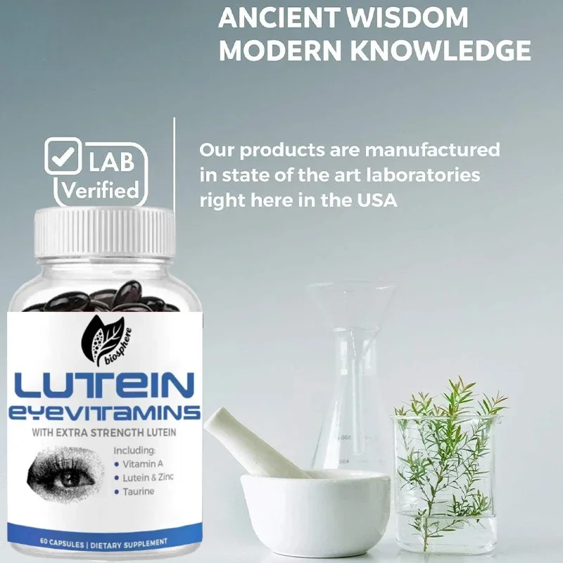 60 Capsules Lutein Eye Supplement with Zinc Potent Extracts of Cranberry Milk Thistle Grape Seeds & Turmeric for Vision Health