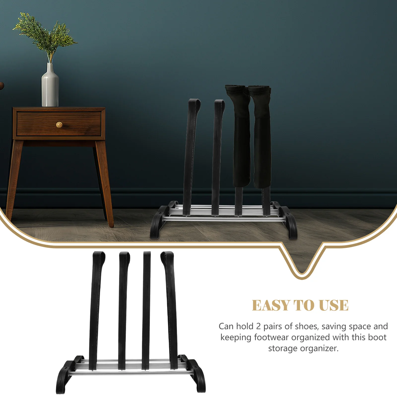 

Boot Rack for 2 Pairs Long Boots Over knee Snow Boots Support ganizer Non slip Storage Shelf Household St