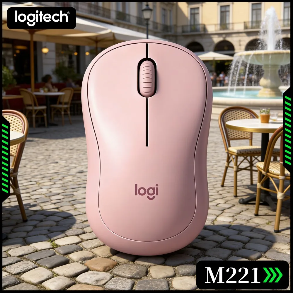 Logitech M221 Wireless Silent Mouse 2.4G Smooth Responsive Cursor Ergonomic Shape For Study Desktop Notebook Laptop PC Home