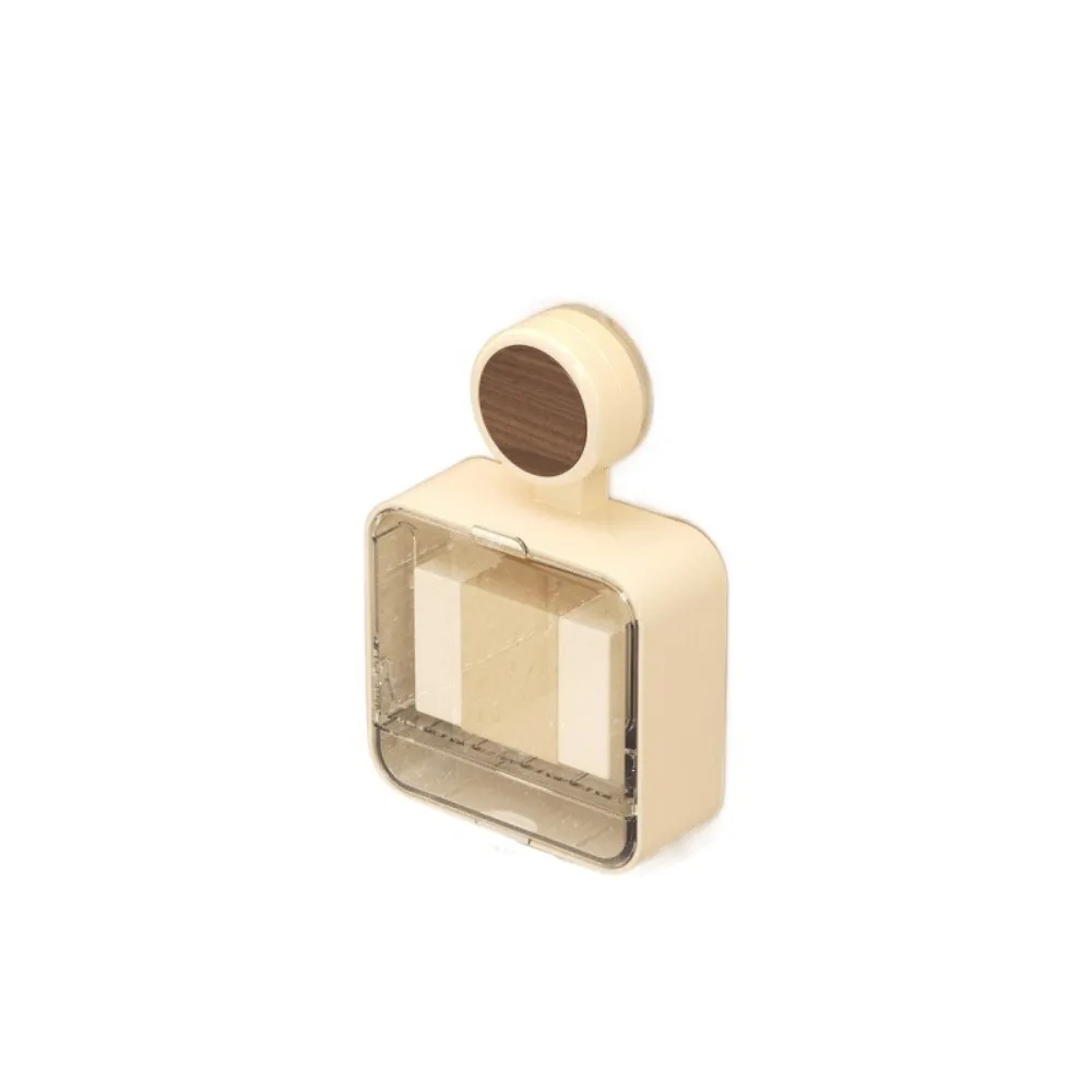 

1/2 Grids Suction Cup Soap Box Non-slip Removable Wall-mounted Soap Dish with Draining Tray Easy To Install