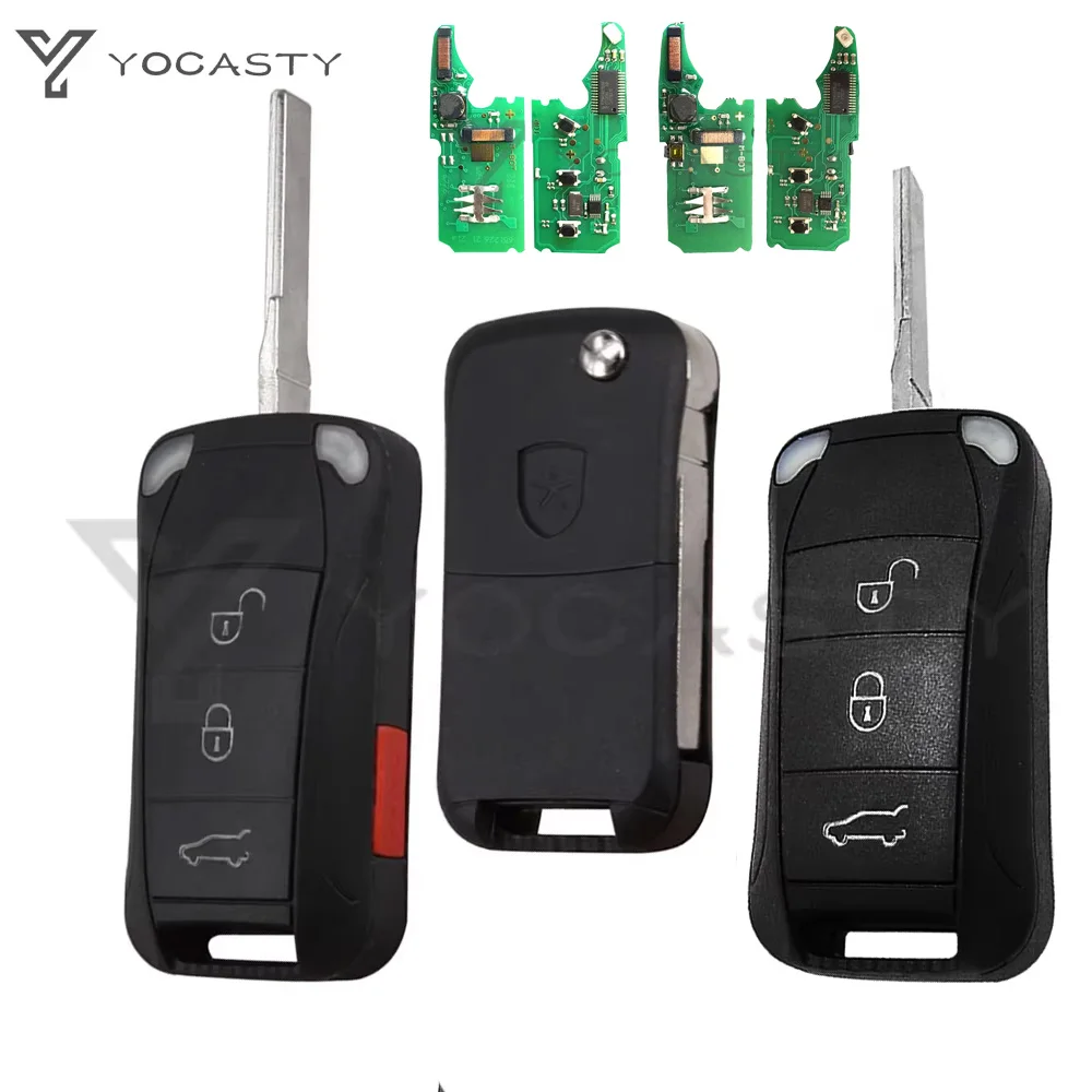 YOCASTY Inteligentny pilot zdalnego sterowania z funkcją Keyless Entry, 433/315 MHz, kluczyk samochodowy do Porsche Cayenne 2005 2006 2007 2008 2009 2010 2011 — zdjęcie 5