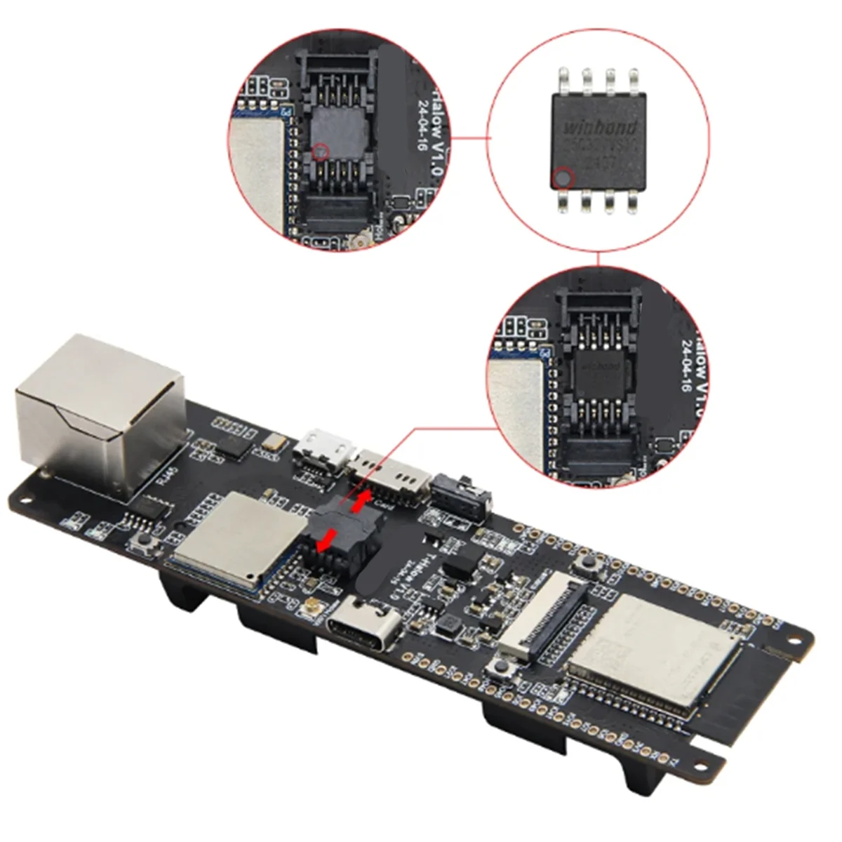 

2025+ T-Halow ESP32-S3 Ethernet Development Board WiFi Bluetooth Module Wi-Fi CERTIFIED HaLOW RJ45 Network Port Camera Seat