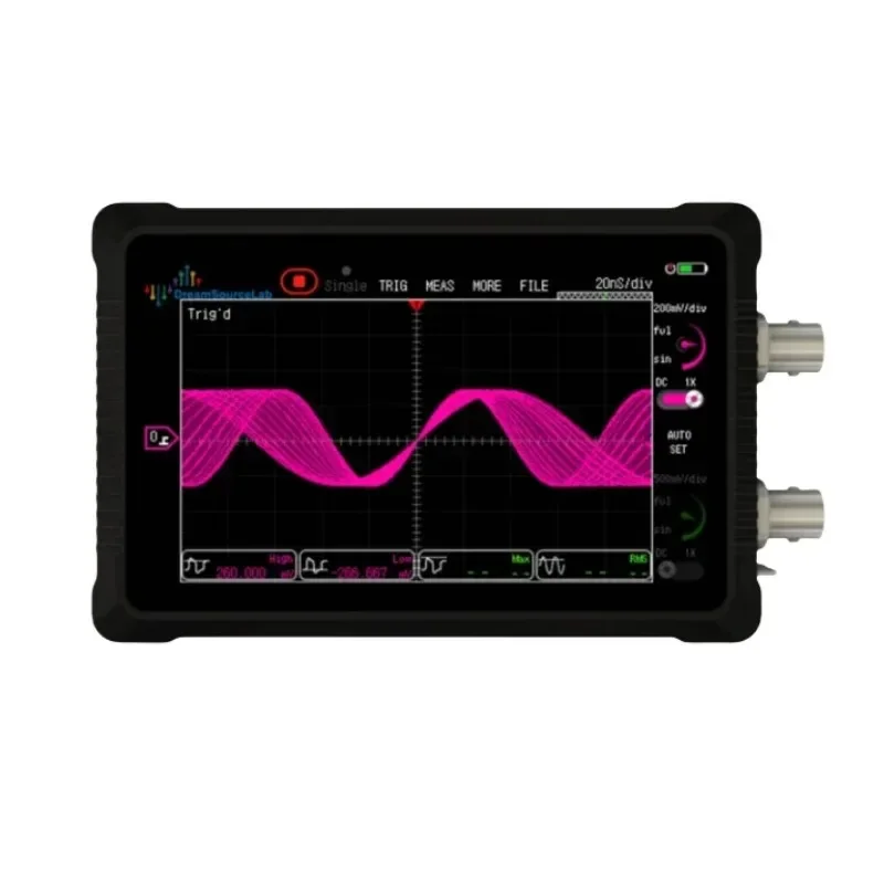 For^-New DSCope 2CH Handheld Oscilloscope 4.3inch Touch Screen FPGA + DRAM DS4T252 50MHz 200MSa/s / DS4T1012 200MHz 1GSa/s/.