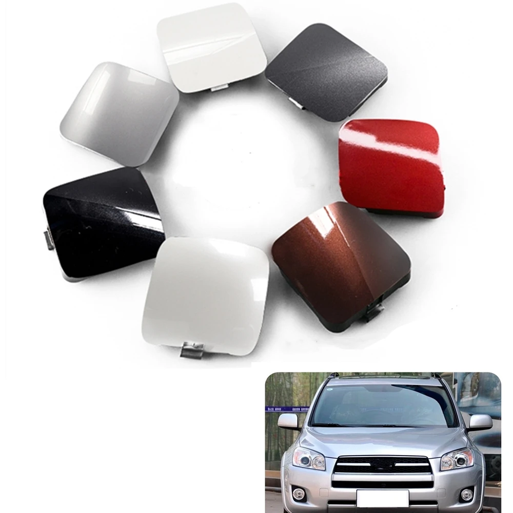 2 Pieces Front Bumper Tow Hook Eye Hole Cap Cover Tug Haul Piece Trailer Guard Lid Clad Plate For Toyota RAV4 2009-2012