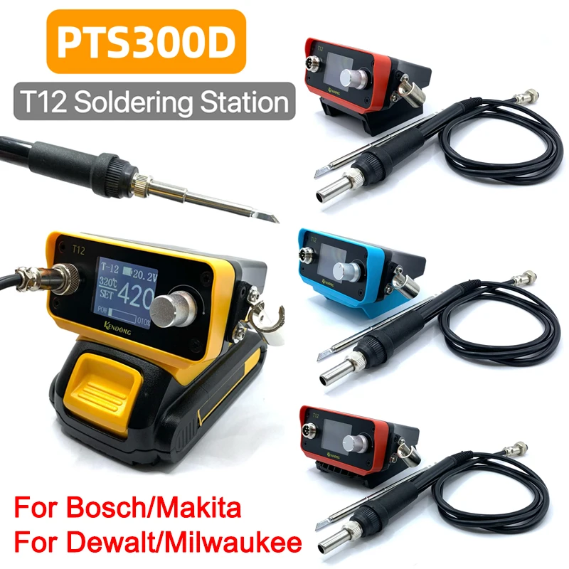 for Makita/Dewalt/Milwaukee/Bosch 18V 20V Li-ion Battery Cordless Soldering Station/Iron Portable DIY T12 Welding Station