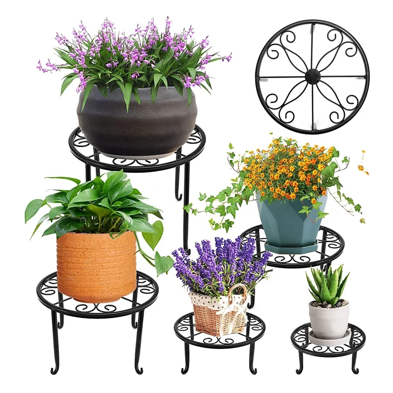 

5 Pack Heavy Duty Flower Pot Stands For Outdoor & Indoor Plants For Multiple Plants , Rustproof