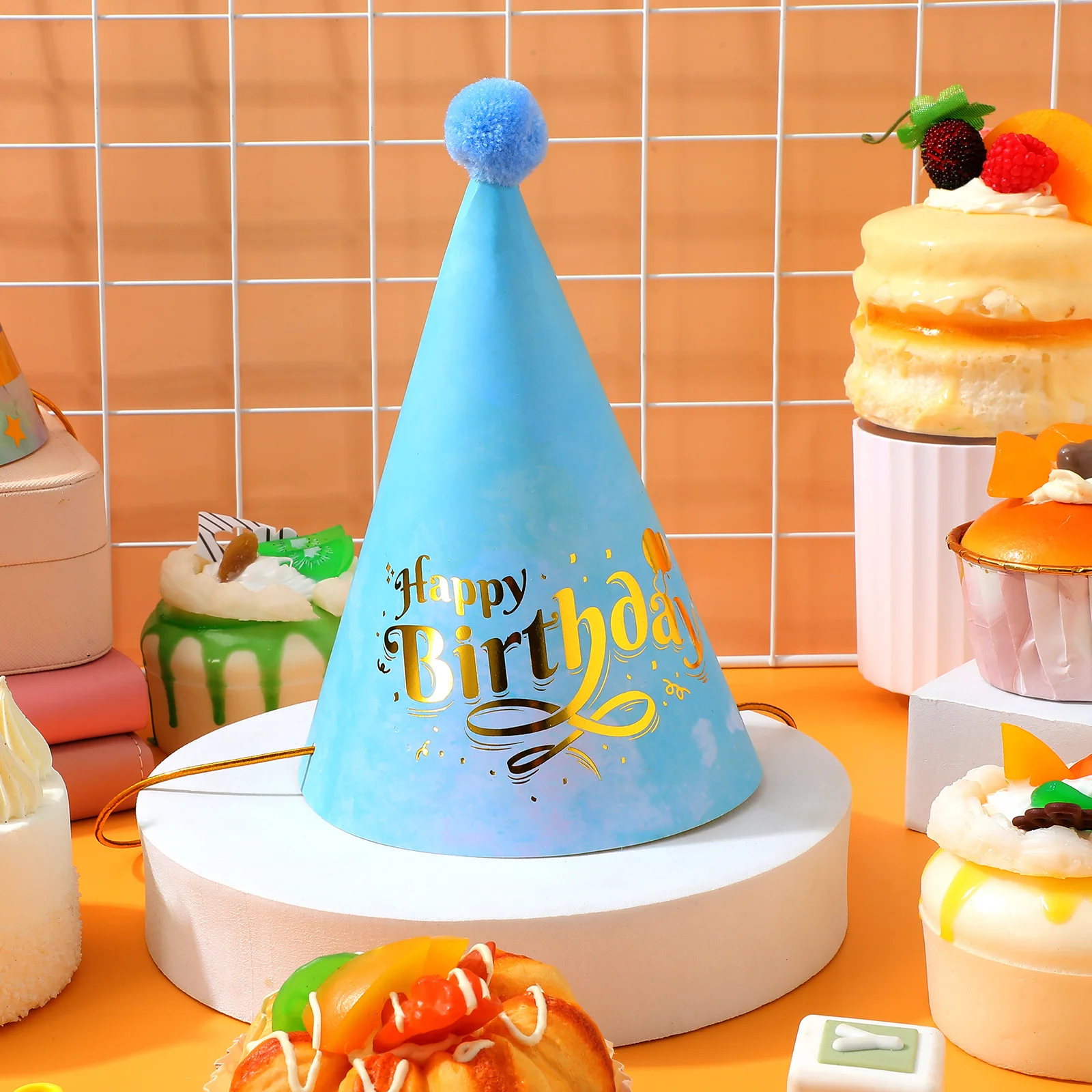 

8pcs Birthday Hats For Kids Premium Paper Cone Party Headwear Light Weight Decorative Props Birthday Party Favors Supplies