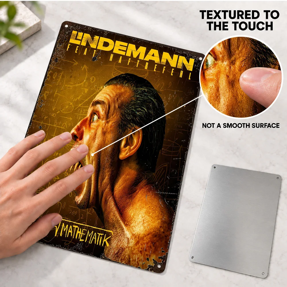 Lindemann Mathematik Album Cover Textured Metal Poster Retro Bold Design Bedroom Wall Art Customized Aluminum Sign Unique Gift