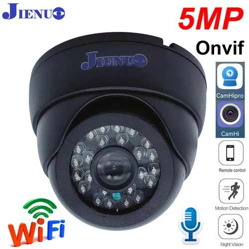 Cámara IP Wifi de 5MP y 1080P, domo para interiores, vigilancia de seguridad Cctv, visión nocturna, vídeo infrarrojo, cámara inalámbrica para el hogar, Onvif CamHipro
