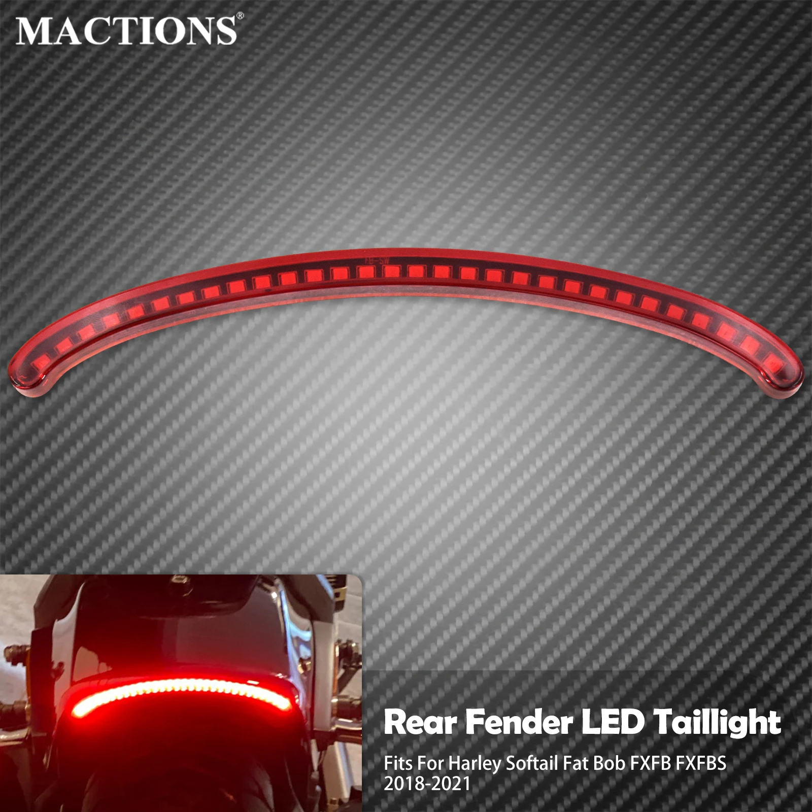 

Motorcycle Rear Fender LED Taillight Turn Signal Brake Running Light For Harley Softail Fat Bob FXFB 107 FXFBS 114 2018-2023 24