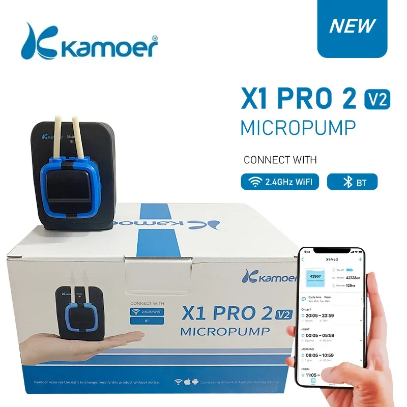 

Kamoer X1 PRO2 V2 Dosing Pump - Bluetooth WiFi APP Controlled Nutrient Droplet Pump for Fish Tank Aquariums​