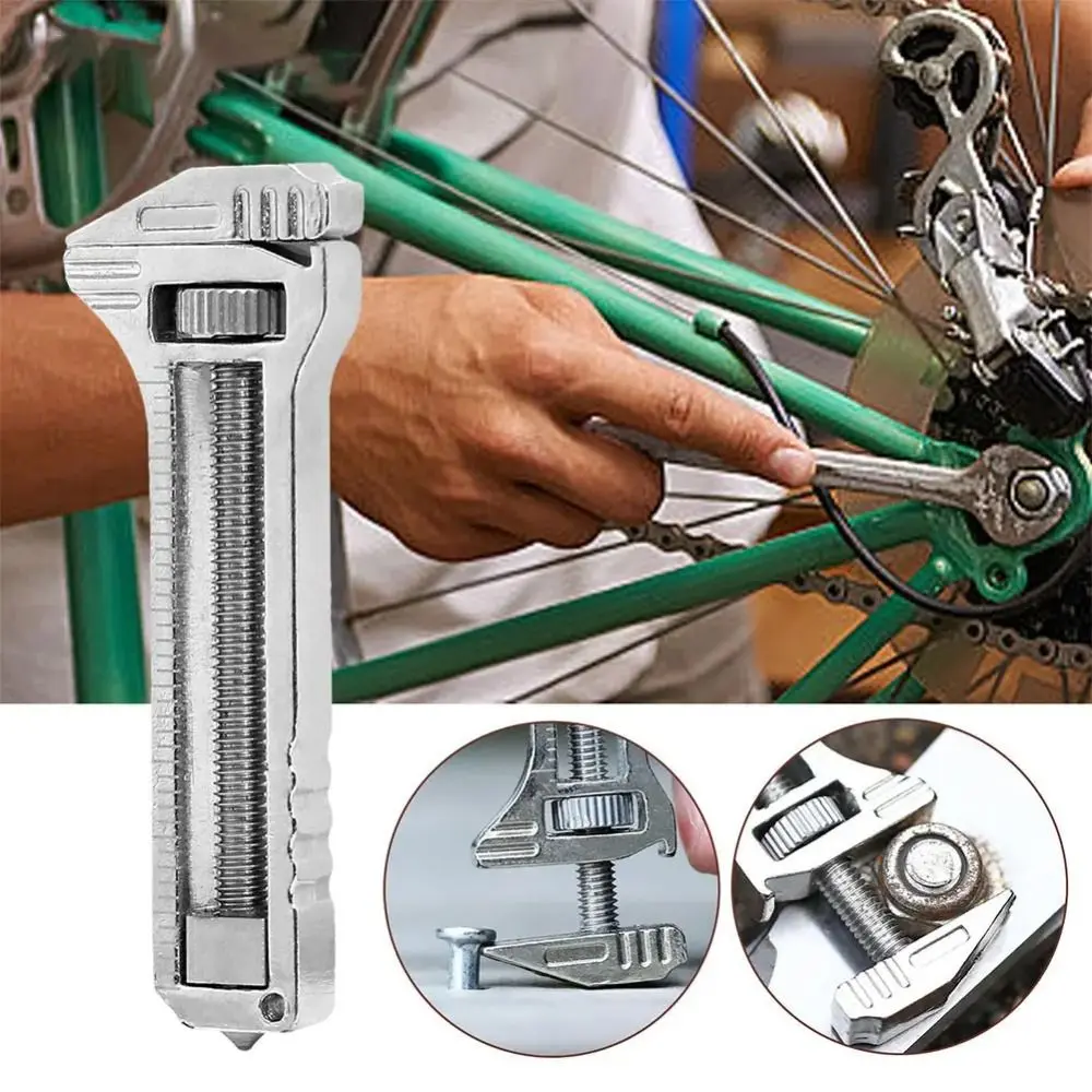 Adjustable Multi Wrenches Bottle Opener with Cutter Portable Pocket Wrench Portable Sturdy Mini Multi Tool Wrench
