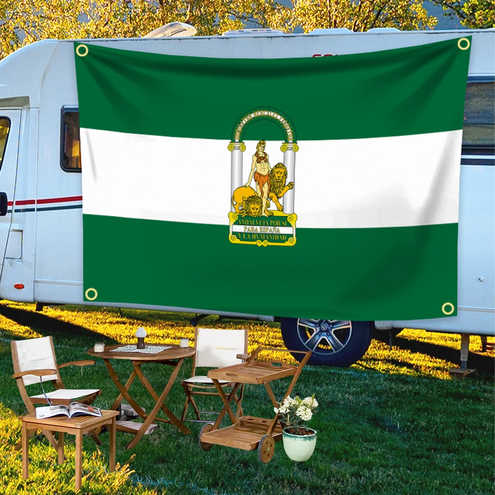 Arbonaida Symbol of Andalusia Authentic National Bunting 60X90CM 90X150cm for Parades And Decorations