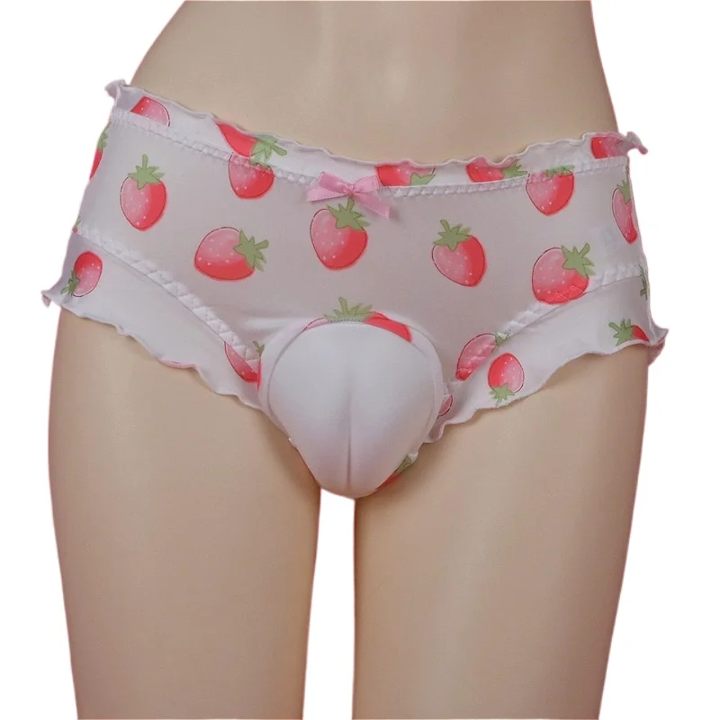Sweet Sissy Panties Mens Underwear Fake Vagina Cute Pink Man Briefs Cross-Dress Hiding Gaff Sexy Lingerie Ropa Interior Hombre