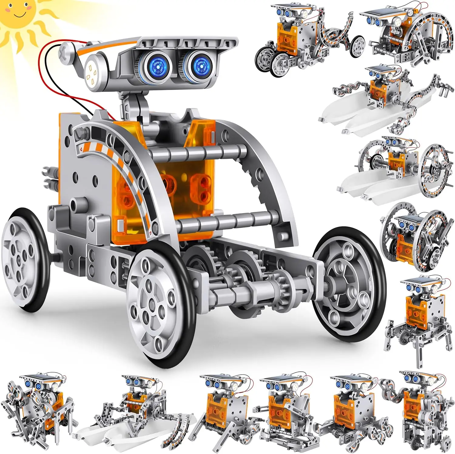 

13-in-1 STEM Solar Robot Kit for Kids Age 8+, Educational DIY Science Toy Building Set Birthday Gift